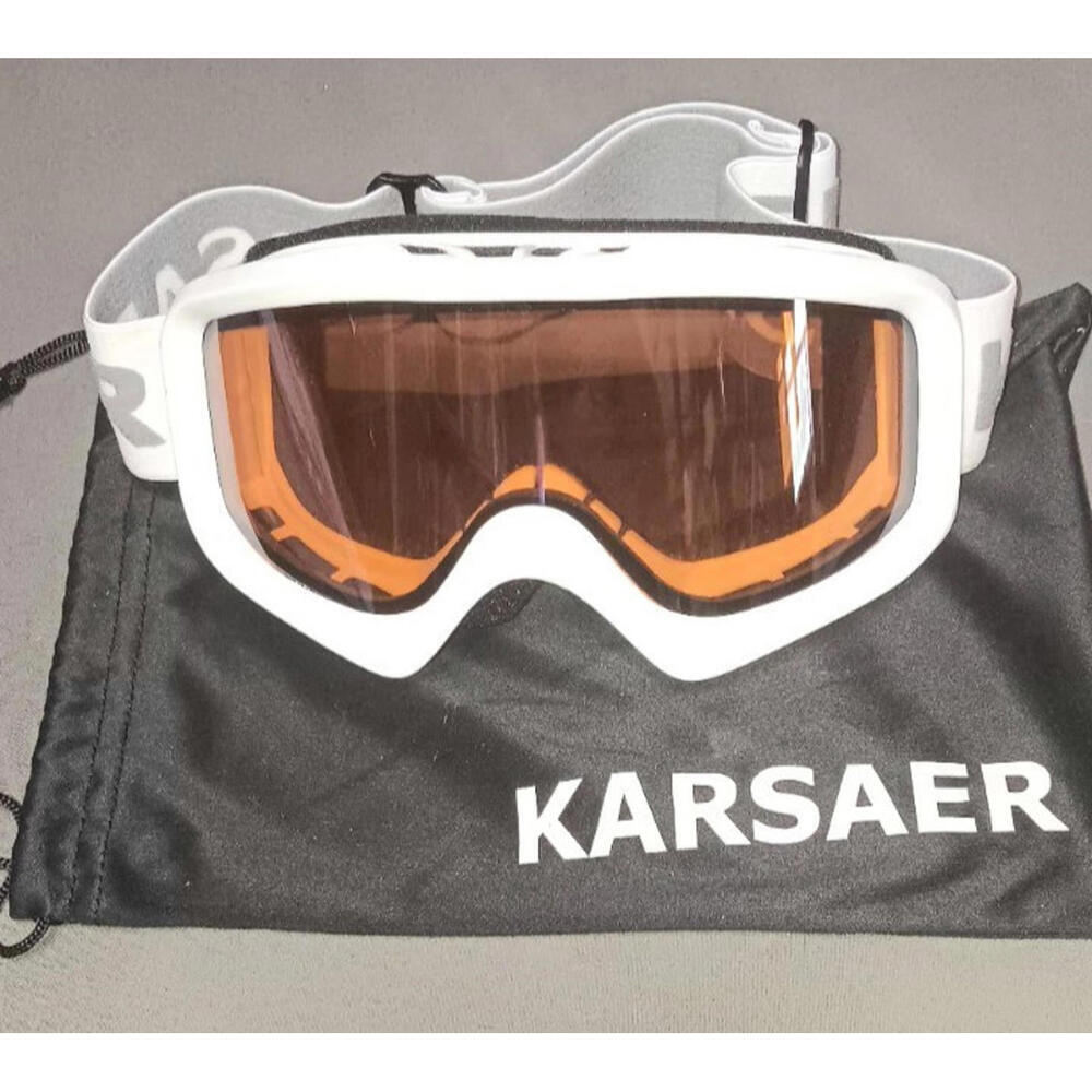 Karsaer Winter Gogles Unisex Adult Youth White And Black Winter Sports